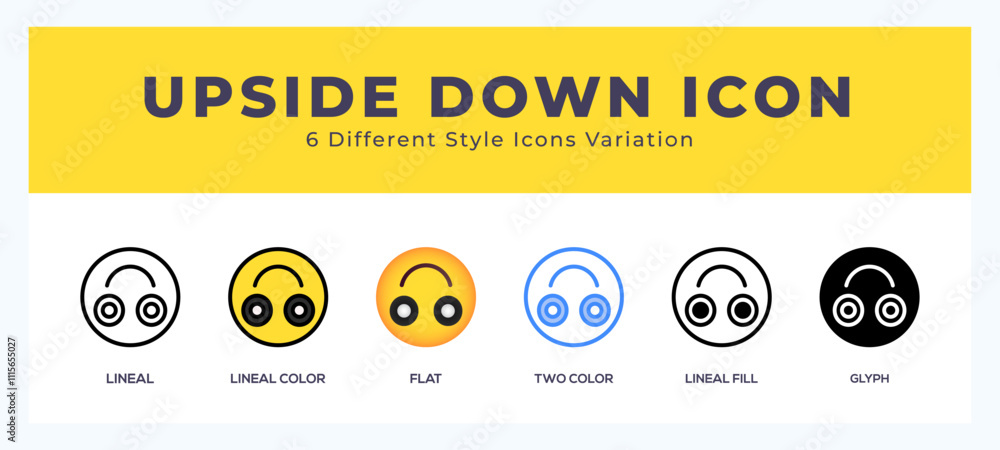 Poster upside down set of simple icons great for web. app. presentation and more.