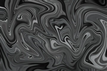 Fototapeta premium Abstract background of black and gray color from twirling waves. Background for design. Marble ink colorful. Can be used for background or wallpaper. Good for design or logo background or backdrop.