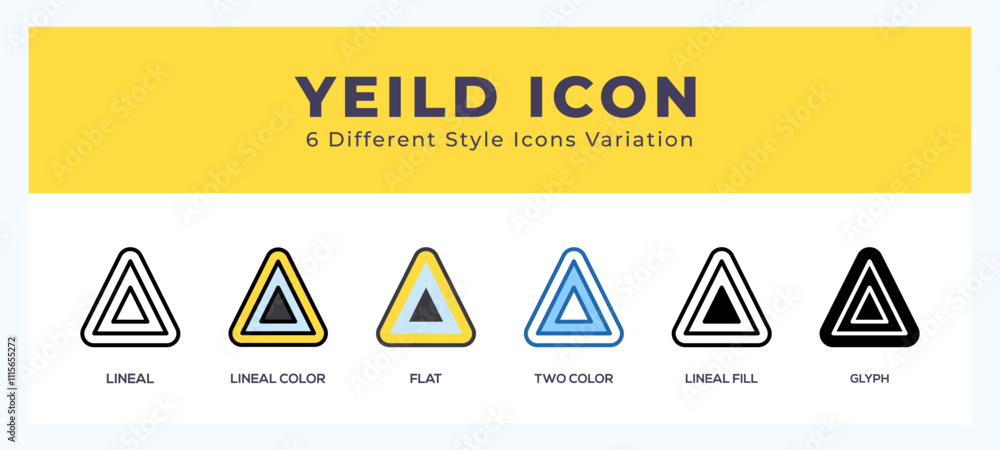 Poster yield vector icon. with different styles vector illustration.