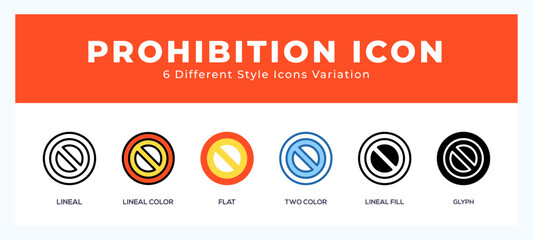 Obraz premium Prohibition icon for websites and apps. vector illustration