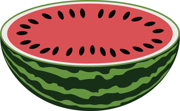 recommend clip art: Watermelon slice fruit clipart icon vector on white background.