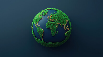 Obraz premium globe covered in green foliage with glowing boundaries