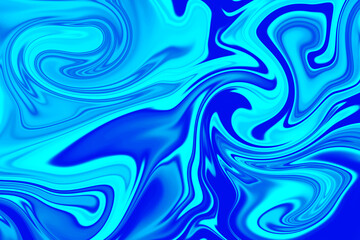Abstract background of deep blue color from twirling waves. Background for design. Marble ink colorful. Can be used for background or wallpaper. Good for design or logo background or backdrop.