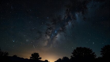 Fototapeta premium night sky and stars. Panorama milky way galaxy with stars and space dust in the universe