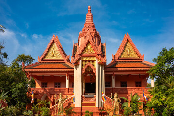 Fototapeta premium Building in Siem Reap, Cambodia. Traditional asian architecture