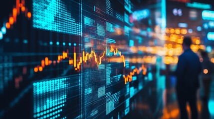 stock market trading floor, with traders, charts, and digital screens showcasing fluctuating financial data, symbolizing the complexity of investment markets