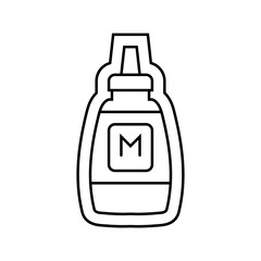 mustard allergen free product food line icon vector. mustard allergen free product food sign. isolated contour symbol black illustration