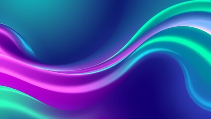 Naklejka premium Abstract blue and purple liquid wavy shapes futuristic banner. Glowing retro waves vector background. Generative AI
