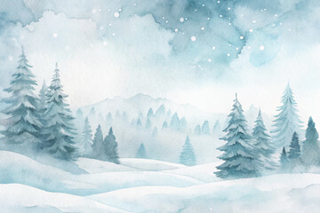 Fototapeta premium A winter scene with snow and trees