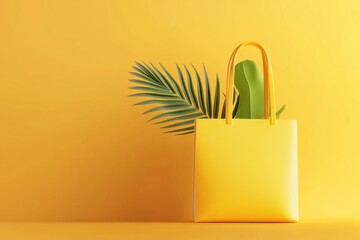 Textile tote bag mockup for shopping.