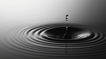 Black Drop Splashing in Water