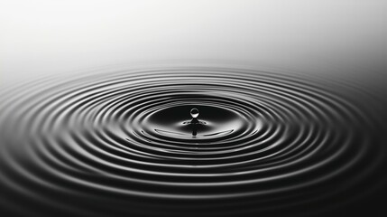 Black Water Drop and Ripples