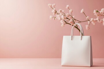 Textile tote bag mockup for shopping.