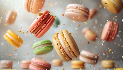 Obraz premium macaroons on a wooden table