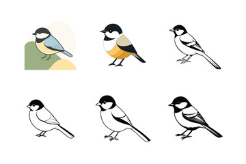 Fototapeta premium Nice set of bird vector illustration.