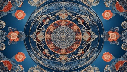 Clear Plain Shiny Warm Soft Vintage Bokeh Cloudy Wave Like Geometric Blue Background or Texture