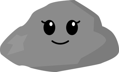 Fototapeta premium Cute Cartoon Stone Character with Smiling Face