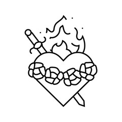 immaculate heart of mary feast catholic holiday line icon vector. immaculate heart of mary feast catholic holiday sign. isolated contour symbol black illustration