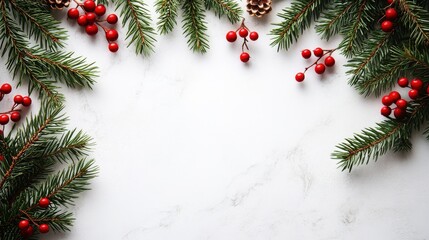 Christmas holiday decoration set against a white background. Festive winter design conveys seasonal celebration. Elegant template for natures joyful ornamentation and cheerful decoration.