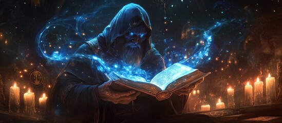 Ancient Sorcerer Reading Spellbook