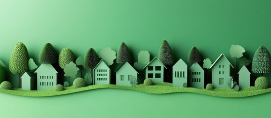 Green Eco Village Illustration