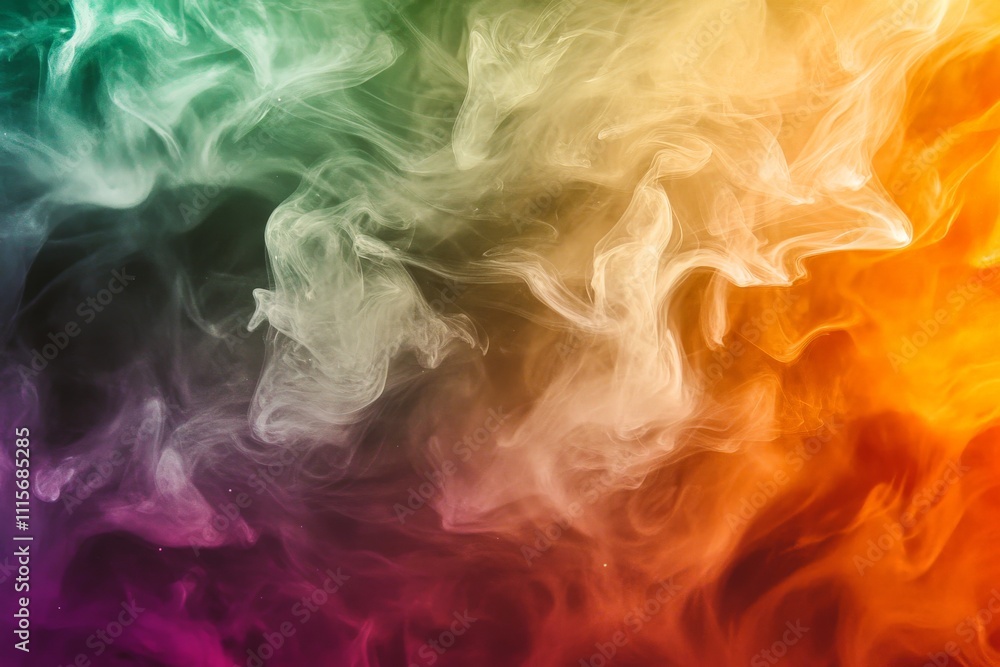 Aufkleber an ethereal blend of rainbow colors swirls elegantly in this abstract art piece. its dynamic and cal