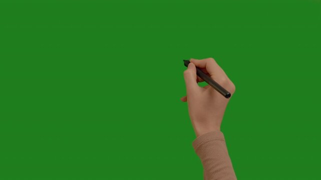Hand making symbol gestures pack of pen on chroma key green screen background. Gestures pack for touch screen: Plus, minus, equal, question, exclamation, parenthesis, sharp, dollar, euro, and.