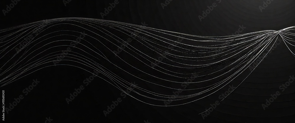 Poster a black and white image of a wave. the image is abstract and has a futuristic feel to it