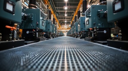 Fototapeta premium Steam generator room in power plant with focused valves