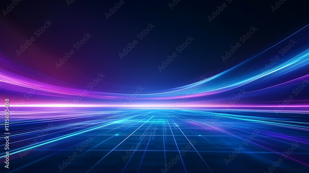 Poster vibrant neon lines creating dynamic futuristic background for technology and abstract designs