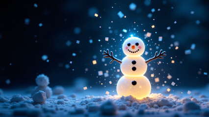 Obraz premium Festive Snowman A Magical Winter Decoration to Brighten Your Holiday Season