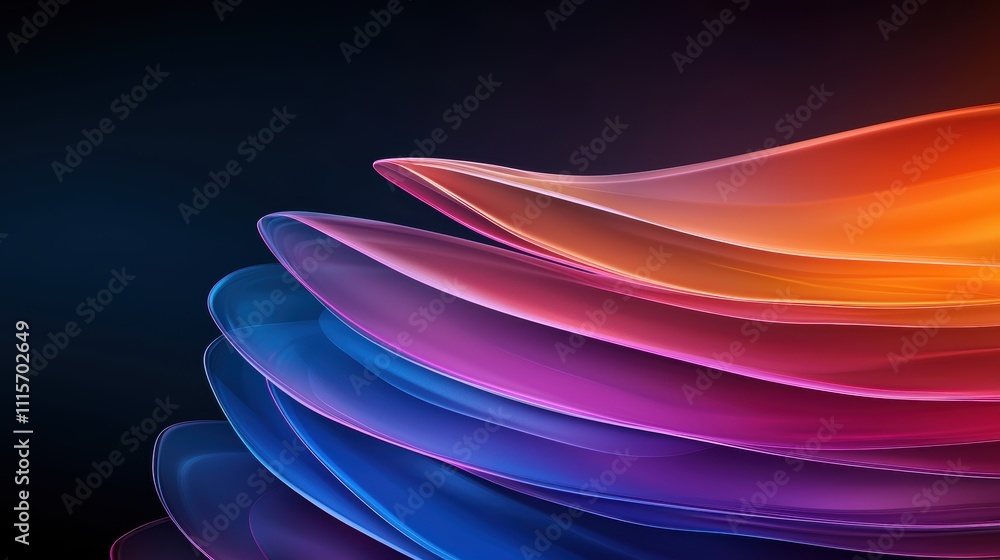 Poster dynamic abstract waves digital art colorful gradient design studio environment artistic perspective 
