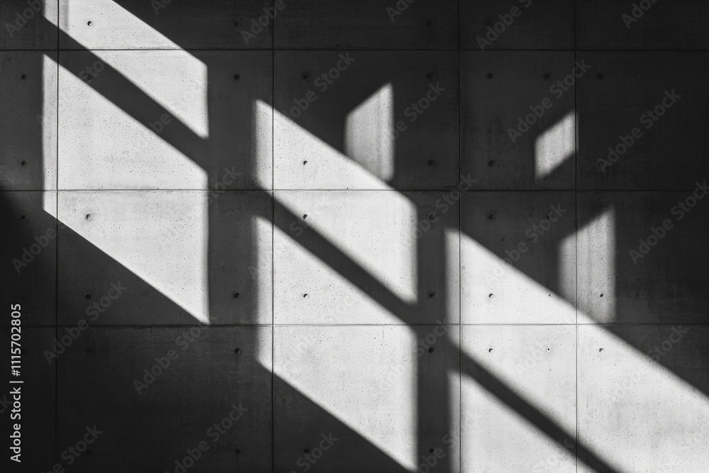 Aufkleber a contemporary image showcasing striking geometric shadow patterns cast on concrete surfaces, creati