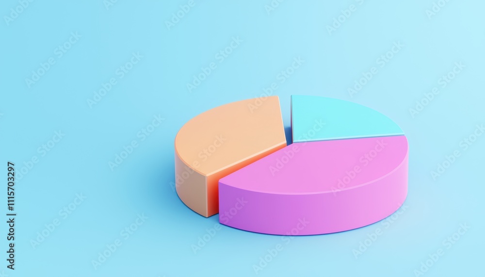 Aufkleber colorful pie chart displaying data analysis digital studio infographic content minimalist design aer