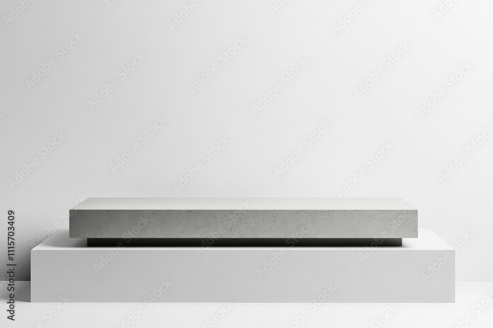 Leinwandbilder a minimalist photograph featuring a concrete slab positioned atop a slightly larger white slab, set 