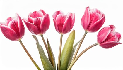 Fototapeta premium Exquisite Pink Tulips with Delicate White Edges. Stunning Spring Floral Display Symbolizing Elegance and Renewal, Ideal for March 8th Women’s Day Greetings, Seasonal Decor, and Inspirational Art