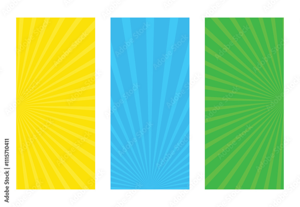 Leinwandbilder wall banner set with abstract colorful sunburst rays. abstract texture with flash. sunbeams