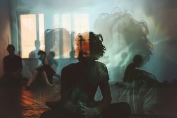 Dynamic Double Exposure Capturing People Engaged in Argumentative Interactions in an Artistic Setting