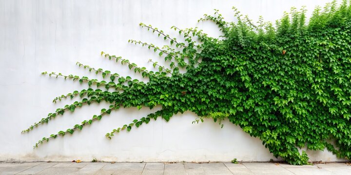 Isolated Scandent Shrub on White Background, Capturing the Climbing Nature of the Plant with Abundant Copy Space for Botanical Illustrations and Educational Purposes