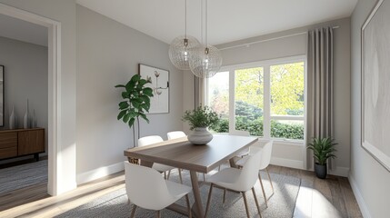 Modern Dining Room Design With Natural Light And Plants