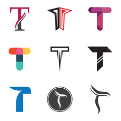Letter T Set Logo Vector Art  Icons  and Graphics