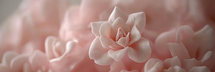 Soft Focus A Close-Up of Delicate Pink Flower Petals Creating a Romantic Floral Background