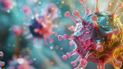 three dimensional model of viruses on earth