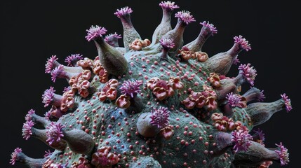 three dimensional model of viruses on earth