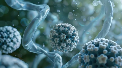 three dimensional model of viruses on earth