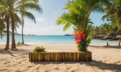 Fototapeta premium Tropical Beach Wedding Setup 