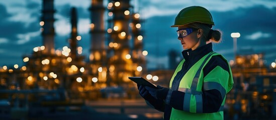 Industrial Worker at Night