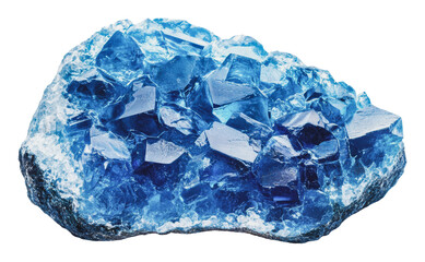 Fototapeta premium Stunning blue crystal mineral piece, cut out - stock png.