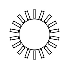 Sun vector icon. Summer illustration sign. hot symbol or logo.