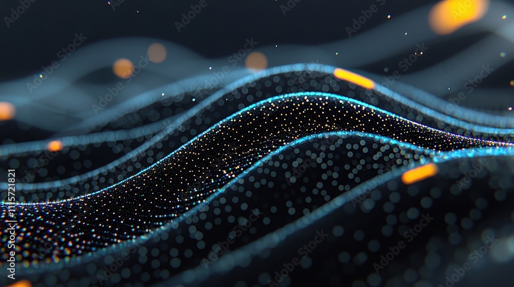 Poster Abstract Data Wave  Glowing Particle Background  4K Texture